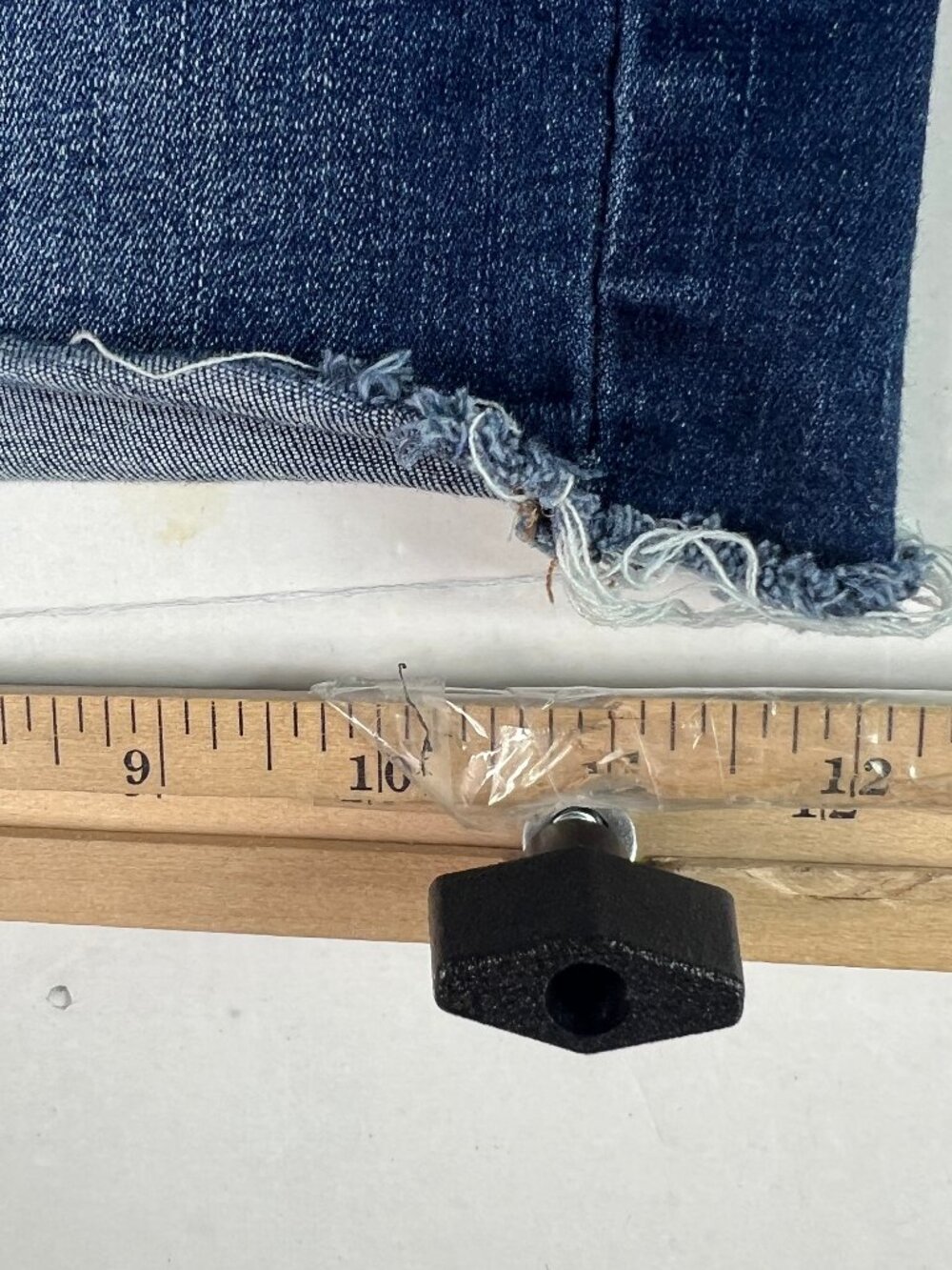 American Eagle Short Women 35* High Rise Shortie Blue Cut Offs Denim Jort Tag 16 - Picture 12 of 16